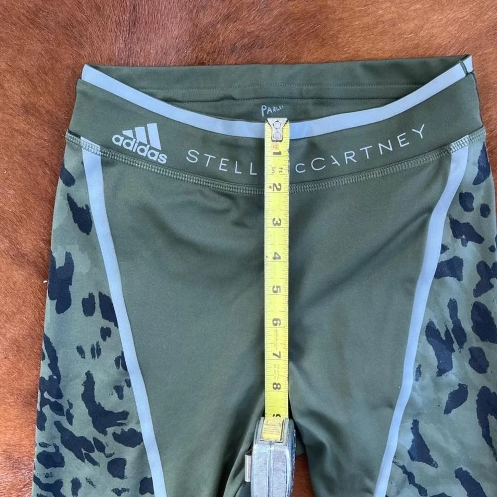 Stella McCartney x Adidas Olive Green Leopard Print Performance Leggings – XS - Picture 6 of 7